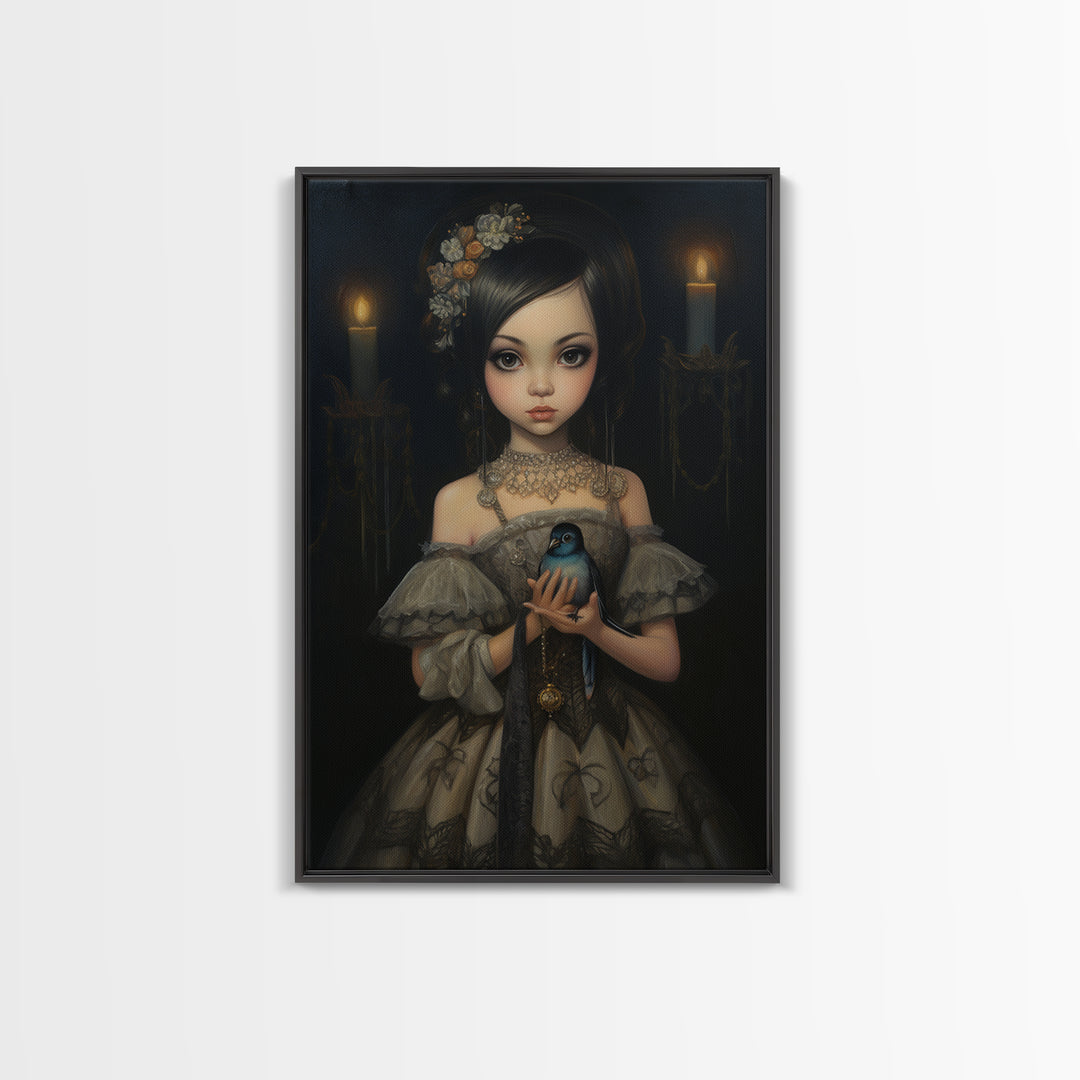 Hummingbird Heiress, Victorian Animal Portrait, Halloween Art, Gothic Whimsy Decor, Anthropomorphic Costume Art