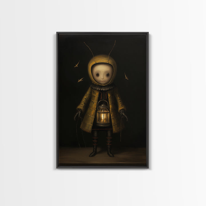 Firefly Pageboy, Victorian Animal Portrait, Halloween Art, Gothic Whimsy Decor, Anthropomorphic Costume Art