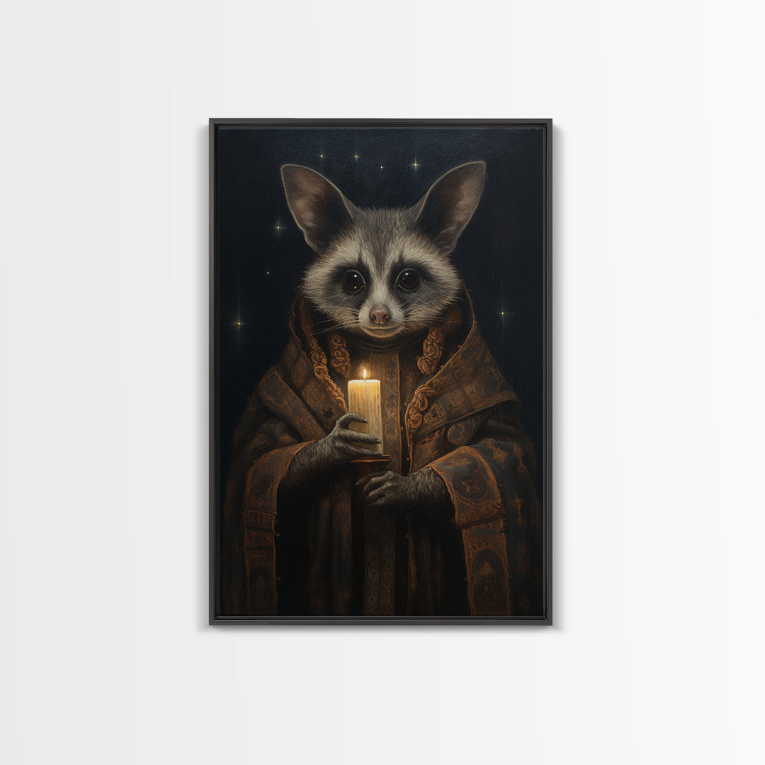 Civet Astrologer, Victorian Animal Portrait, Halloween Art, Gothic Whimsy Decor, Anthropomorphic Costume Art