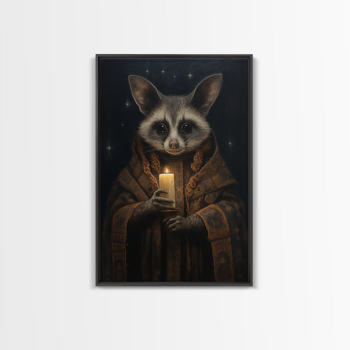 Civet Astrologer, Victorian Animal Portrait, Halloween Art, Gothic Whimsy Decor, Anthropomorphic Costume Art