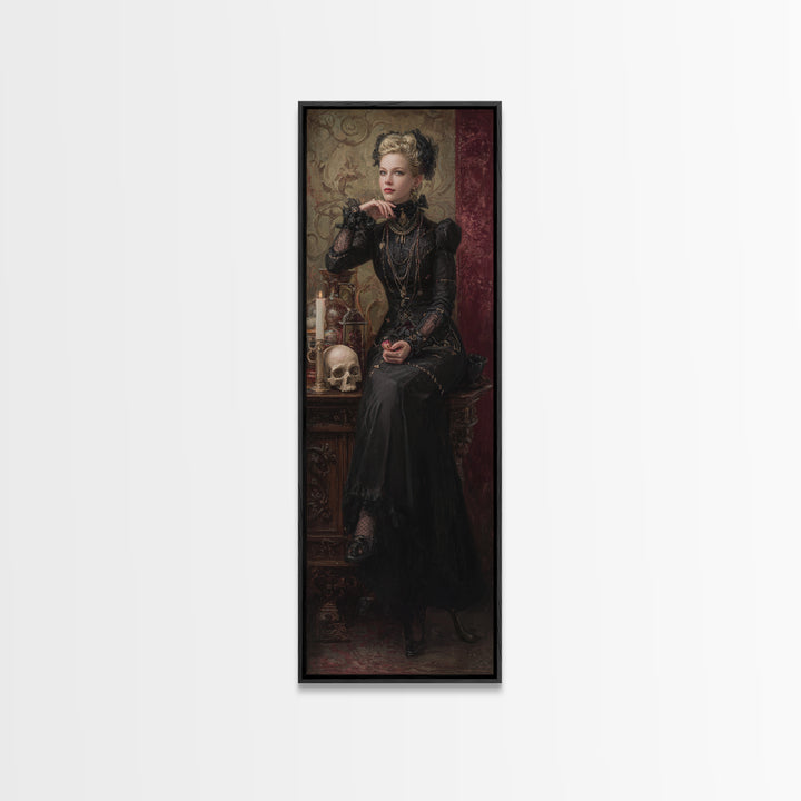 The Stitched Giant, Victorian Horror Portrait, Tall Narrow Wall Art, Canvas Print, Gothic Wall Decor, Halloween Portrait Art