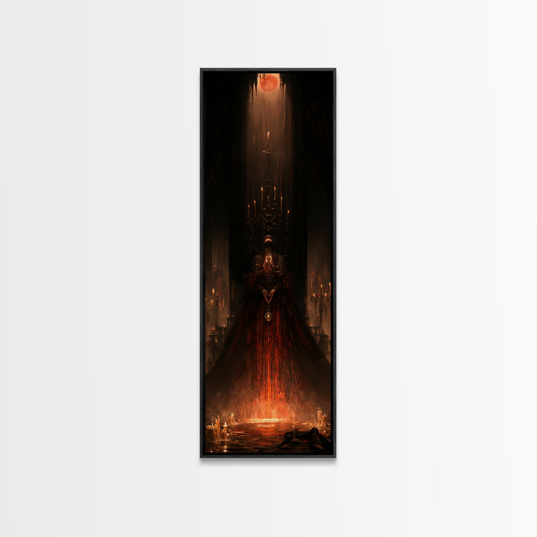 The Cave Oracle, Victorian Gothic Art, Tall Narrow Wall Art, Framed Canvas Print, Gothic Wall Decor, Halloween Portrait Art, Halloween Decor