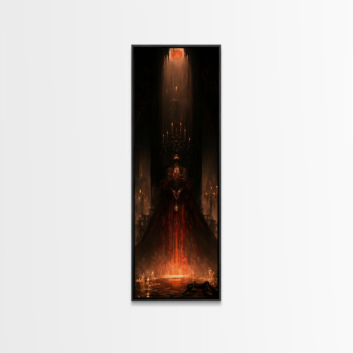 The Cave Oracle, Victorian Gothic Art, Tall Narrow Wall Art, Framed Canvas Print, Gothic Wall Decor, Halloween Portrait Art, Halloween Decor