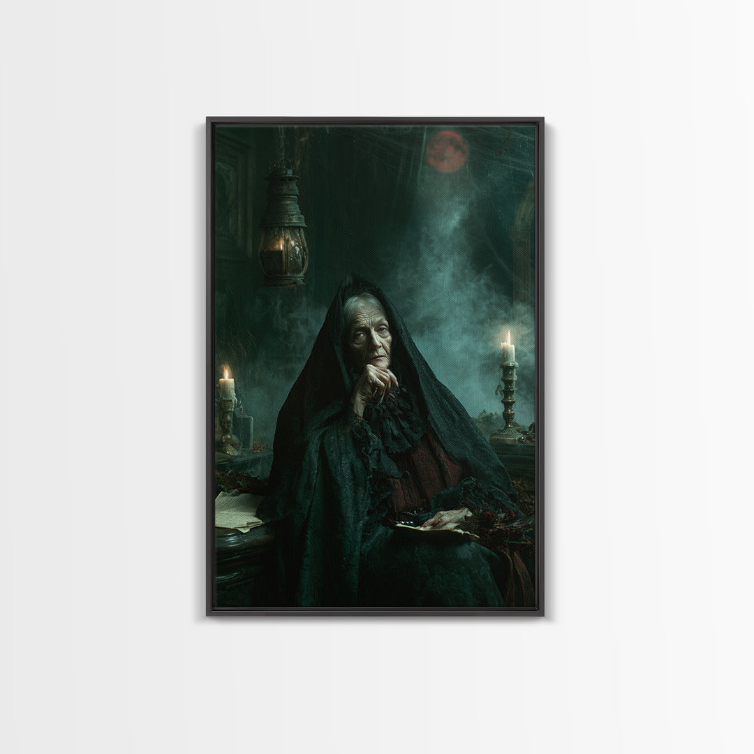 The Crossroads Spirit, Antique Gothic Portrait, Vertical Wall Art, Canvas Print, Gothic Wall Decor, Halloween Portrait Art, Halloween Decor