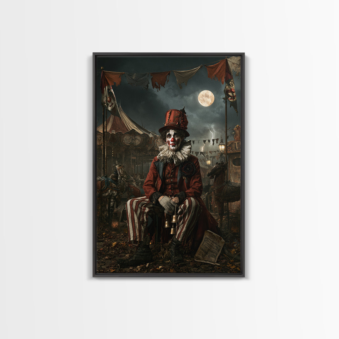 The Abandoned Carnival, Victorian Gothic Art, Vertical Wall Art, Framed Canvas Print, Gothic Wall Decor, Halloween Portrait Art