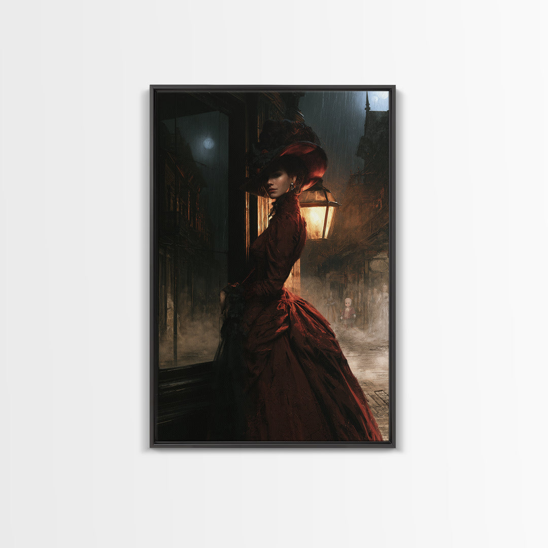 The Ghost Town Main Street, Victorian Gothic Art, Vertical Wall Art, Canvas Print, Gothic Wall Decor, Halloween Portrait Art