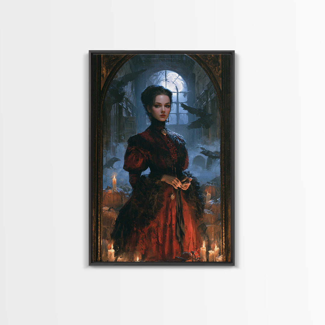 The Derelict Asylum, Victorian Horror Portrait, Vertical Wall Art, Canvas Print, Gothic Wall Decor, Halloween Portrait Art