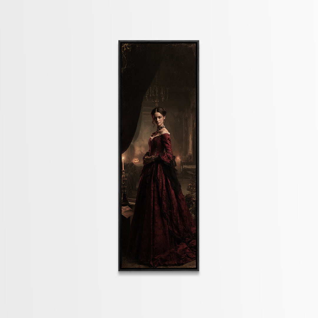 The Derelict Asylum, Victorian Horror Portrait, Tall Narrow Wall Art, Canvas Print, Gothic Wall Decor, Halloween Portrait Art