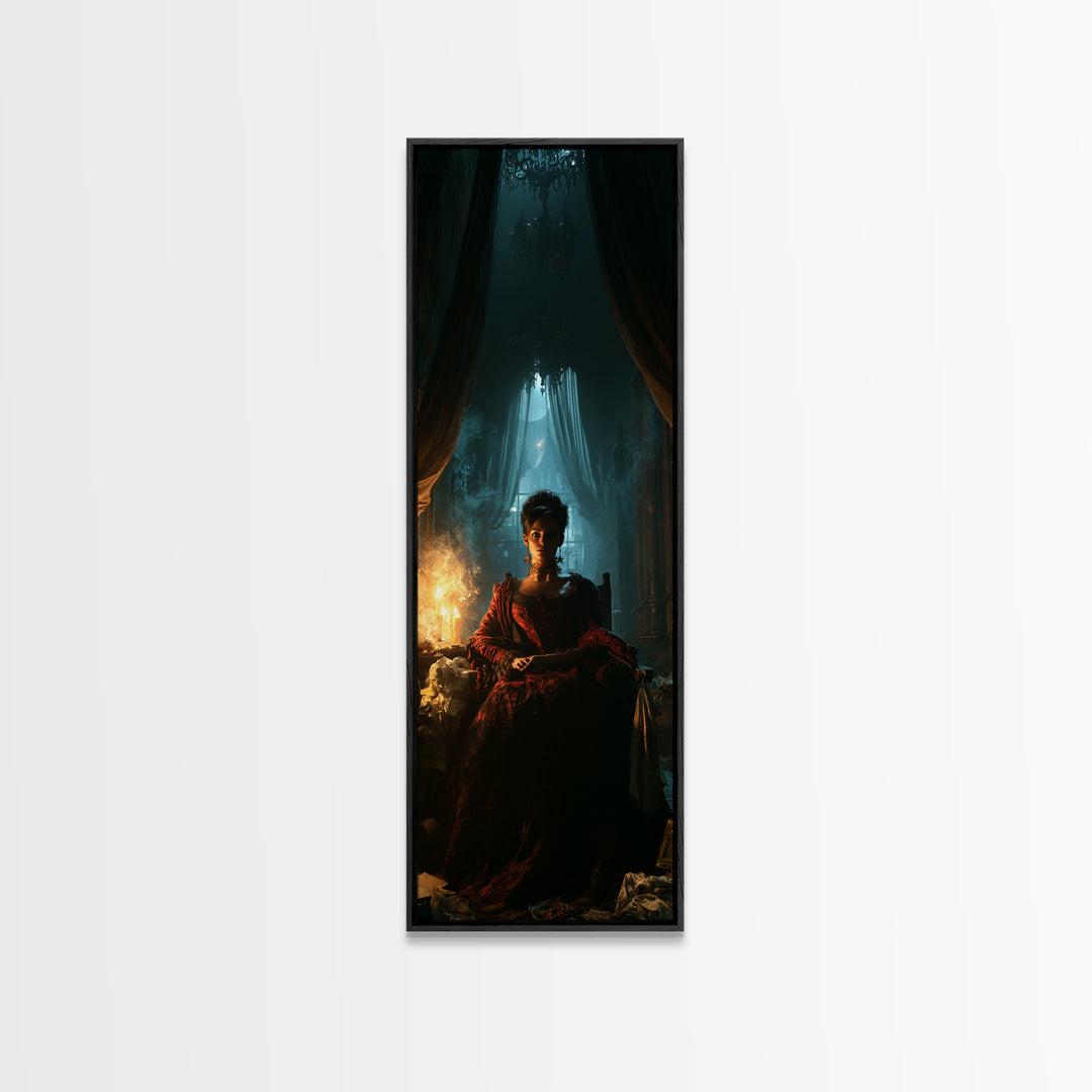 The Haunted Hotel, Macabre Victorian Decor, Tall Narrow Wall Art, Framed Canvas Print, Gothic Wall Decor, Halloween Portrait Art