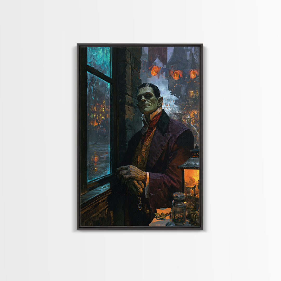 The Monster Parade, Macabre Victorian Decor, Vertical Wall Art, Canvas Print, Gothic Wall Decor, Halloween Portrait Art, Dark Fantasy Art