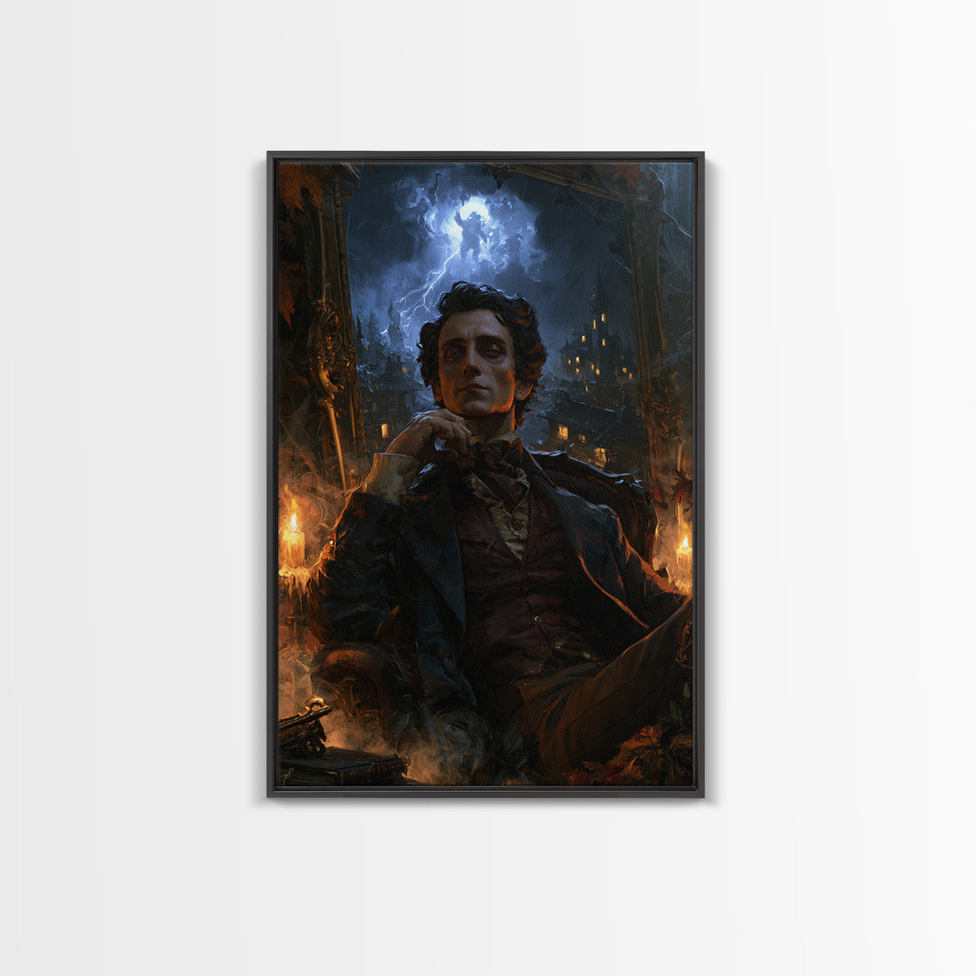 The Halloween Storm, Victorian Gothic Art, Vertical Wall Art, Canvas Print, Gothic Wall Decor, Halloween Portrait Art, Gothic Home Decor