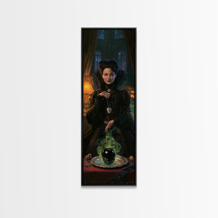 The Poisoned Apple, Victorian Horror Portrait, Tall Narrow Wall Art, Canvas Print, Gothic Wall Decor, Halloween Portrait Art