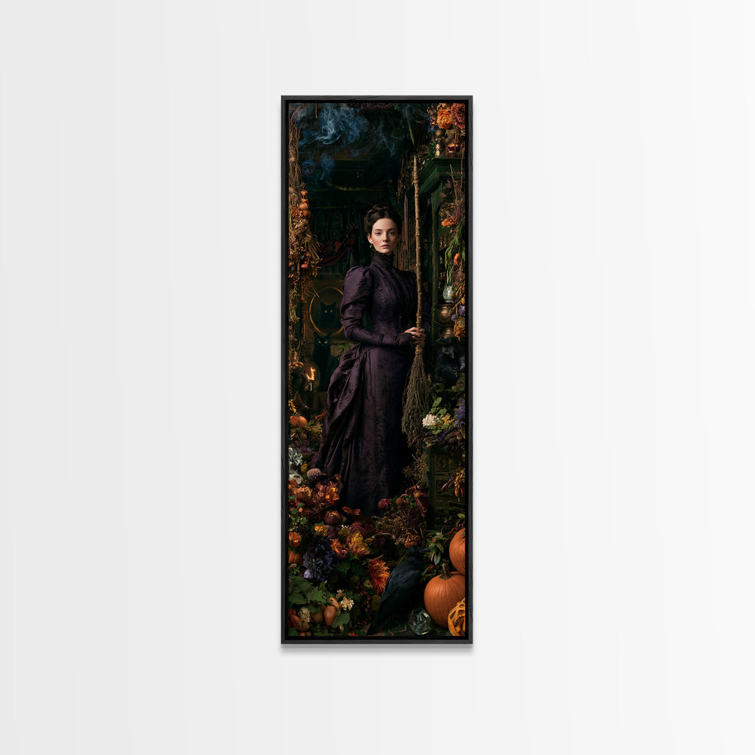 The Poison Garden, Macabre Victorian Decor, Tall Narrow Wall Art, Framed Canvas Print, Gothic Wall Decor, Halloween Portrait Art