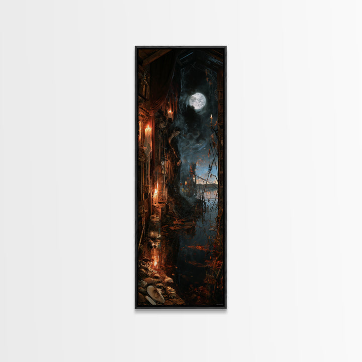 The Dream Eater, Dark Academia Wall Art, Tall Narrow Wall Art, Framed Canvas Print, Gothic Wall Decor, Halloween Portrait Art