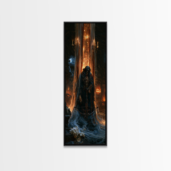 The Ghost Of The Witch Hunter, Victorian Horror Portrait, Tall Narrow Wall Art, Canvas Print, Gothic Wall Decor, Halloween Portrait Art