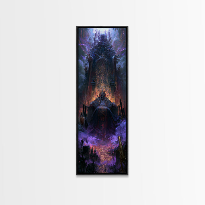 The Dreaming Priest Of The Outer Gate, Dark Academia Wall Art, Tall Narrow Wall Art, Framed Canvas Print, Gothic Wall Decor