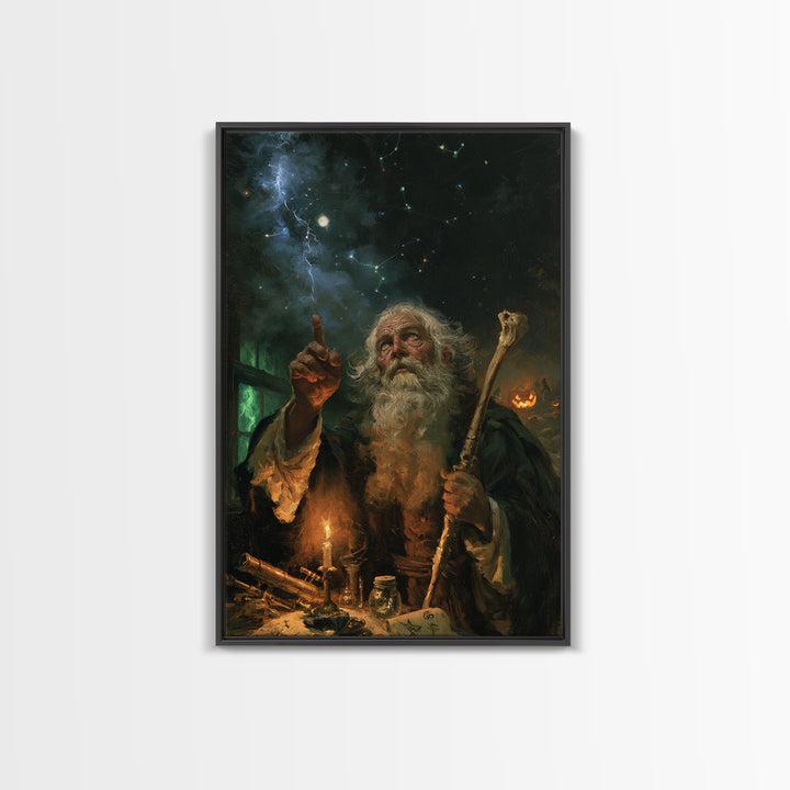 The Star-Seer Of Black Dunwich, Macabre Victorian Decor, Vertical Wall Art, Canvas Print, Gothic Wall Decor, Halloween Portrait Art