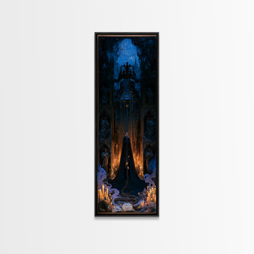 The Bellringer Of The Sunken Cathedral, Victorian Gothic Art, Tall Narrow Wall Art, Canvas Print, Gothic Wall Decor, Halloween Portrait Art