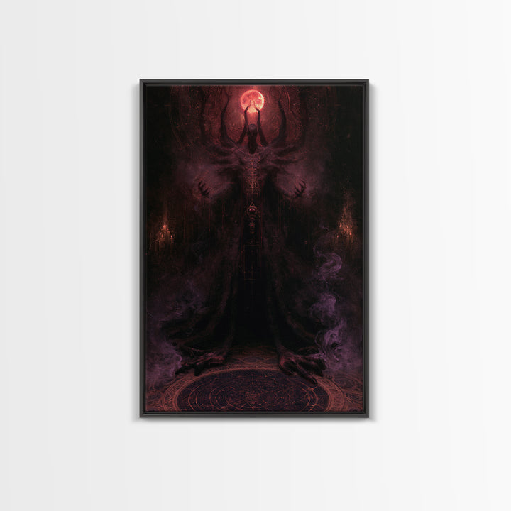 The Crawler Beneath The Floor Of Stars, Antique Gothic Portrait, Vertical Wall Art, Canvas Print, Gothic Wall Decor, Halloween Portrait Art