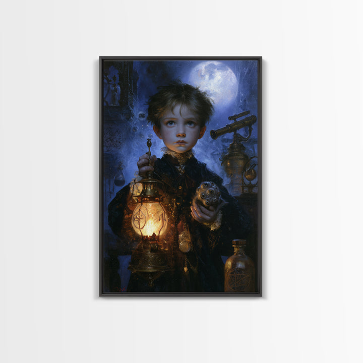 The Child Who Caught A Moon-Spawn, Victorian Gothic Art, Vertical Wall Art, Canvas Print, Gothic Wall Decor, Halloween Portrait Art