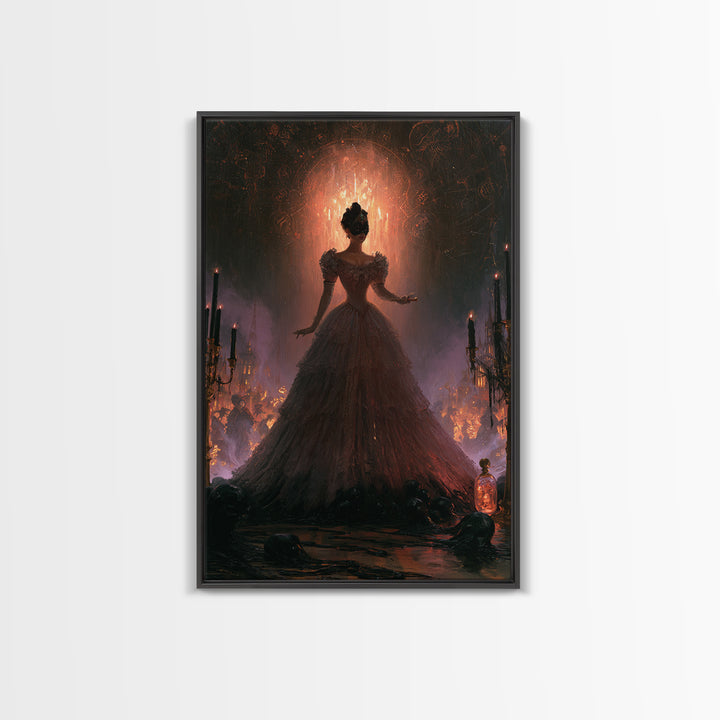 The Ballroom Of Silent Shoggoths, Macabre Victorian Decor, Vertical Wall Art, Canvas Print, Gothic Wall Decor, Halloween Portrait Art