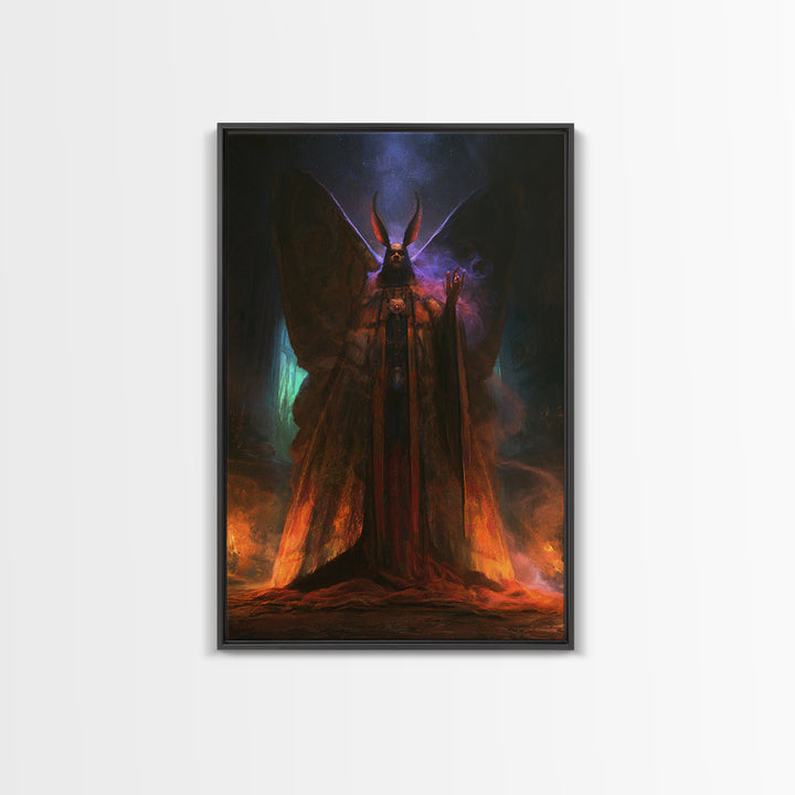The Moth Prophet Of Kadath, Victorian Horror Portrait, Vertical Wall Art, Canvas Print, Gothic Wall Decor, Halloween Portrait Art