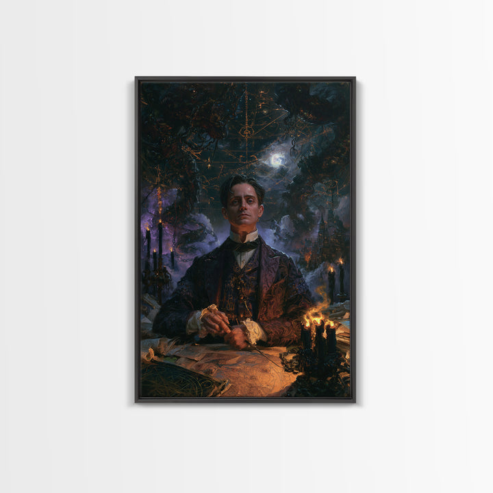 The Moonlit Shoggoth Menagerie, Victorian Horror Portrait, Vertical Wall Art, Canvas Print, Gothic Wall Decor, Halloween Portrait Art