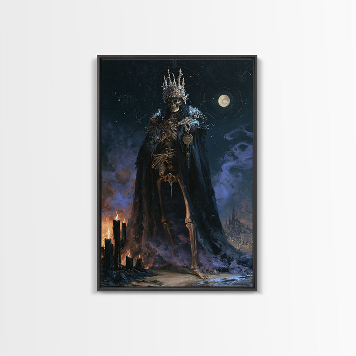 The Salt King Of The Black Shore, Lovecraftian Portrait Art, Vertical Wall Art, Canvas Print, Gothic Wall Decor, Halloween Portrait Art