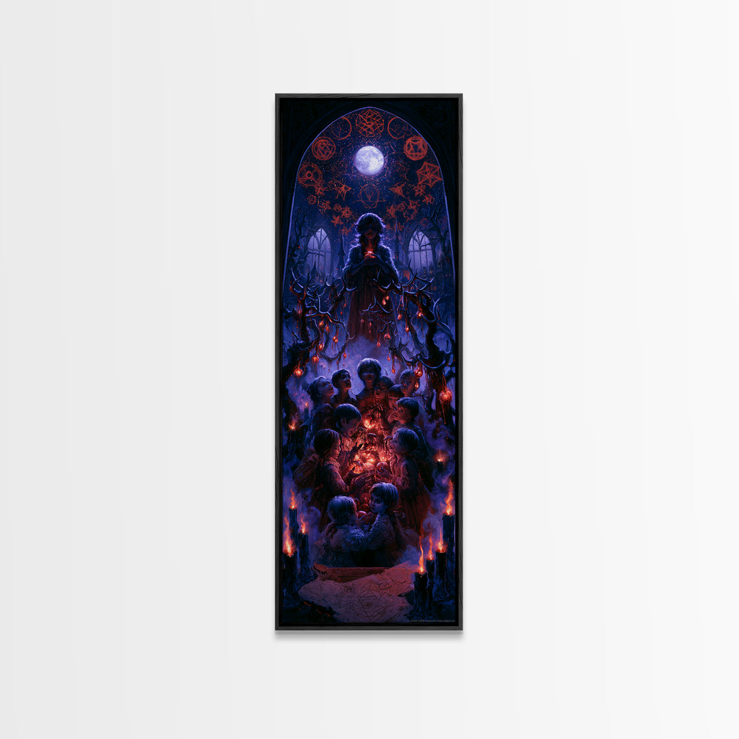 The Children Of The Star Orchard, Dark Academia Wall Art, Tall Narrow Wall Art, Framed Canvas Print, Gothic Wall Decor, Halloween Decor