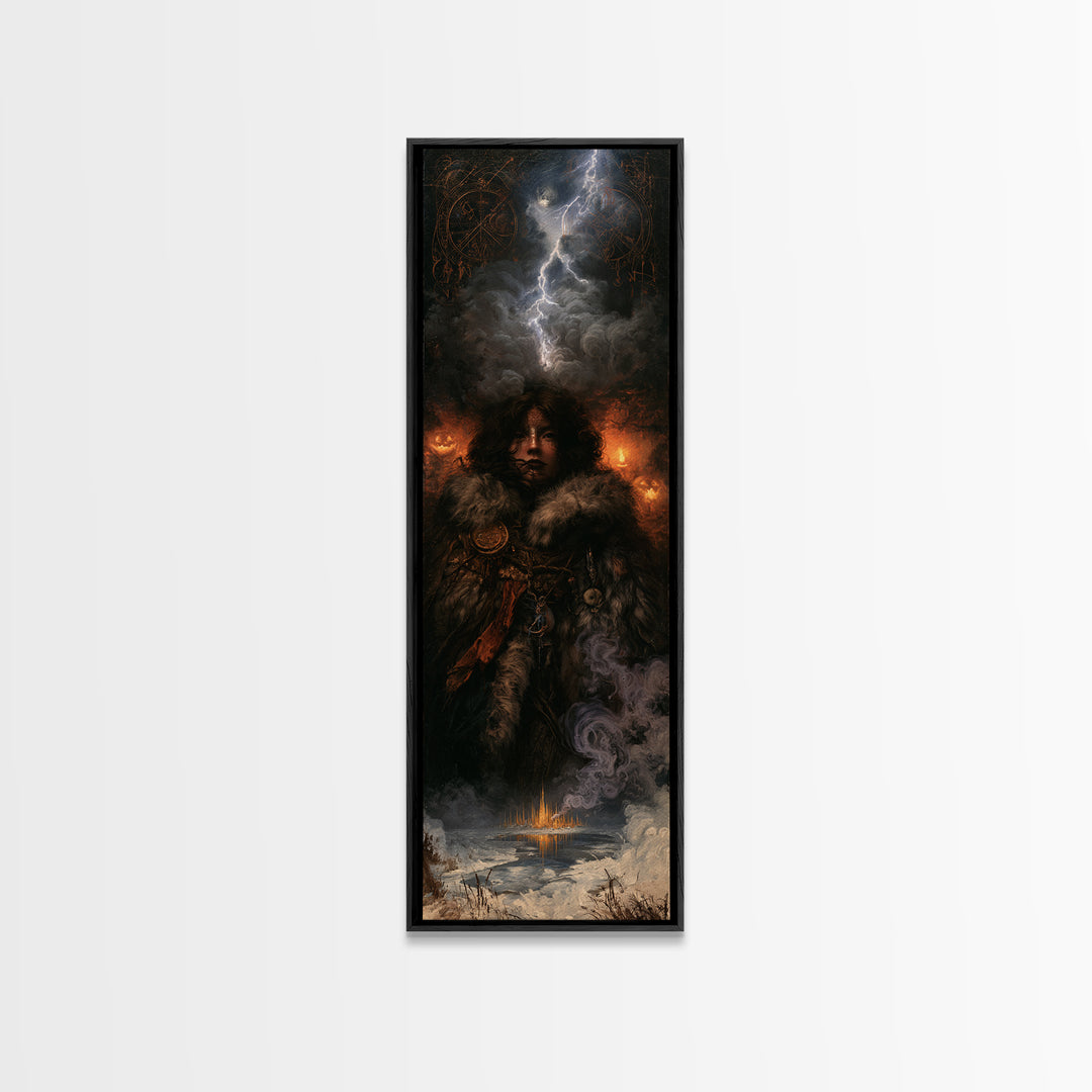 The Frost Beyond Carcosa, Macabre Victorian Decor, Tall Narrow Wall Art, Canvas Print, Gothic Wall Decor, Halloween Portrait Art