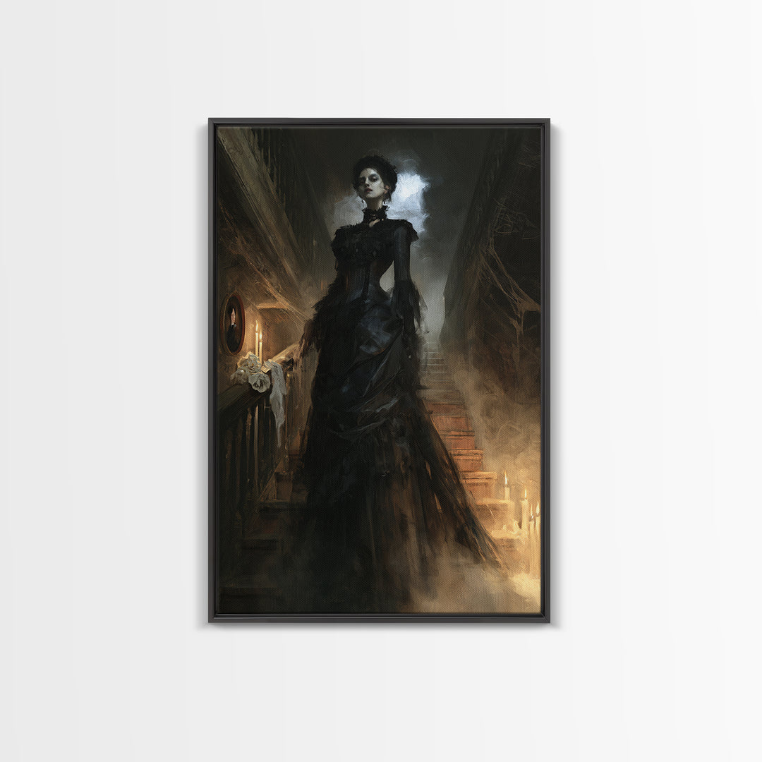 The Cellar Phantom, Victorian Phantom Portrait, Vertical Canvas Print, Antique Style Decor, Gothic Wall Decor, Classic Monster Art