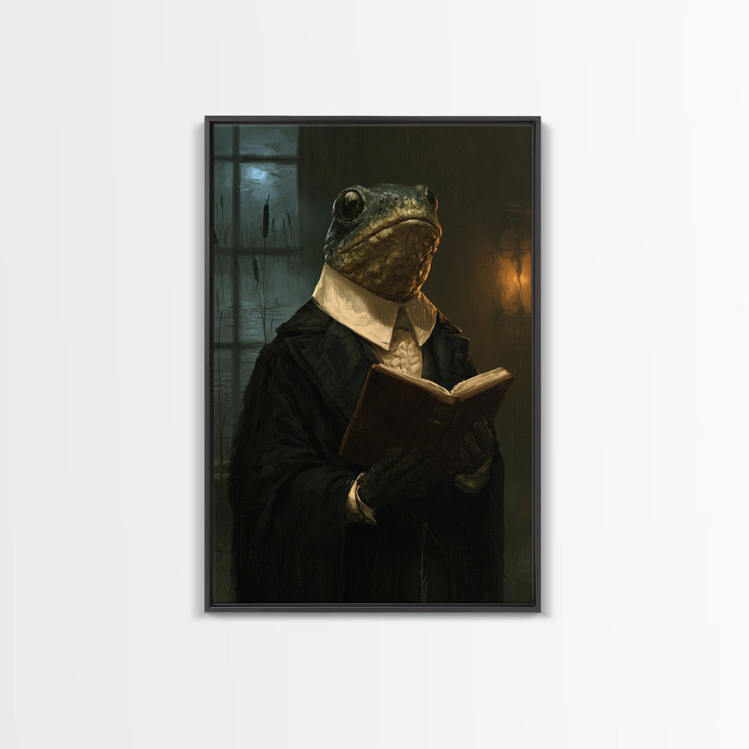 The River Chapel Creature, Victorian Creature Portrait, Vertical Canvas Print, Classic Halloween Decor, Classic Monster Art