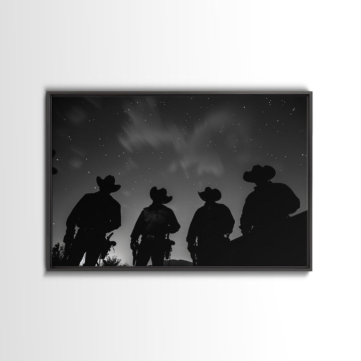 Cowboy Prints Framed Wall Art, Western Decor, Farmhouse Decor, Cowboy Photography, Gloss Metal Wall Art, Wood Framed Rustic Decor