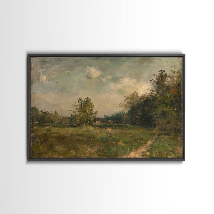 Slightly Scorched Vintage Landscape Painting Print | Framed Wall Art Or Metal Print | Home Decor | 40x60 Art | Huge Art | Living Room Decor