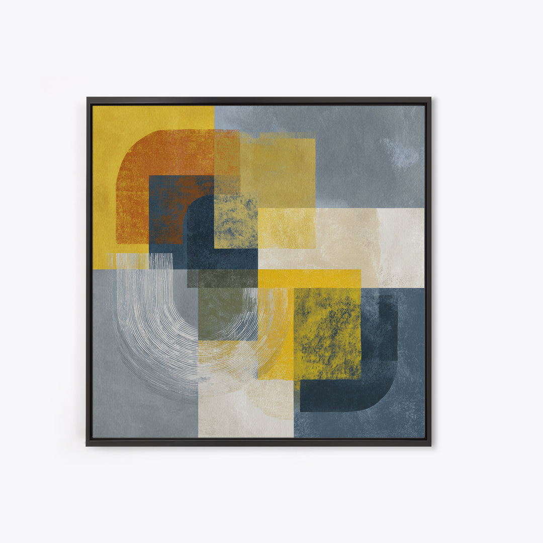 Statement Abstract with Bold Layered Brushwork Framed Canvas Print, Wall Art, Modern Decor, Living Room Decor, Abstract Art, WAL-1x1-1