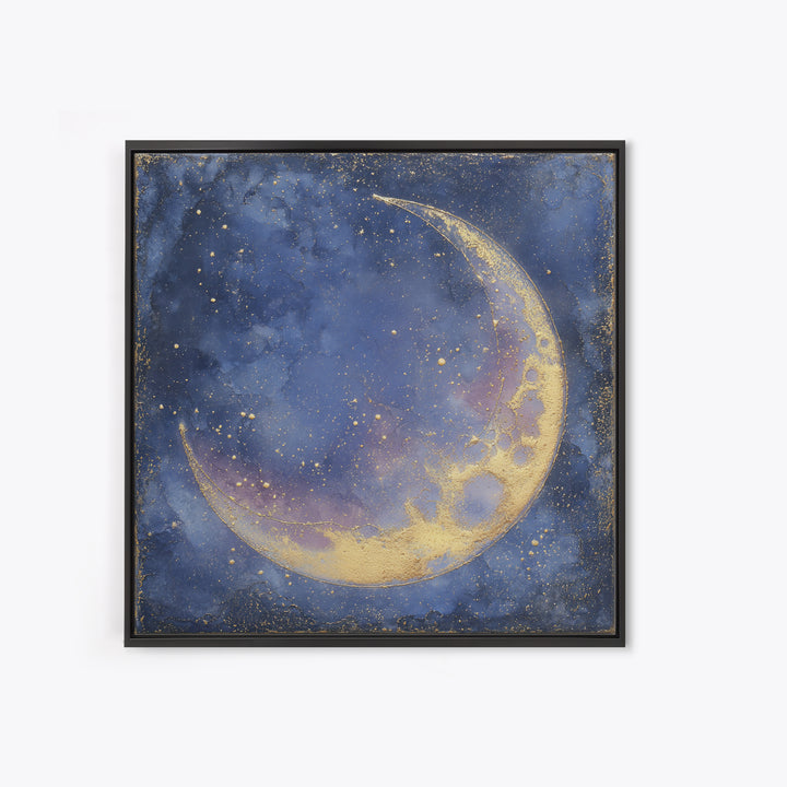 Celestial Moon and Stars Artwork Canvas Print, Wall Art, Digital Print, Living Room Decor, Fine Art, Luxury Decor, WAL-1x1-14