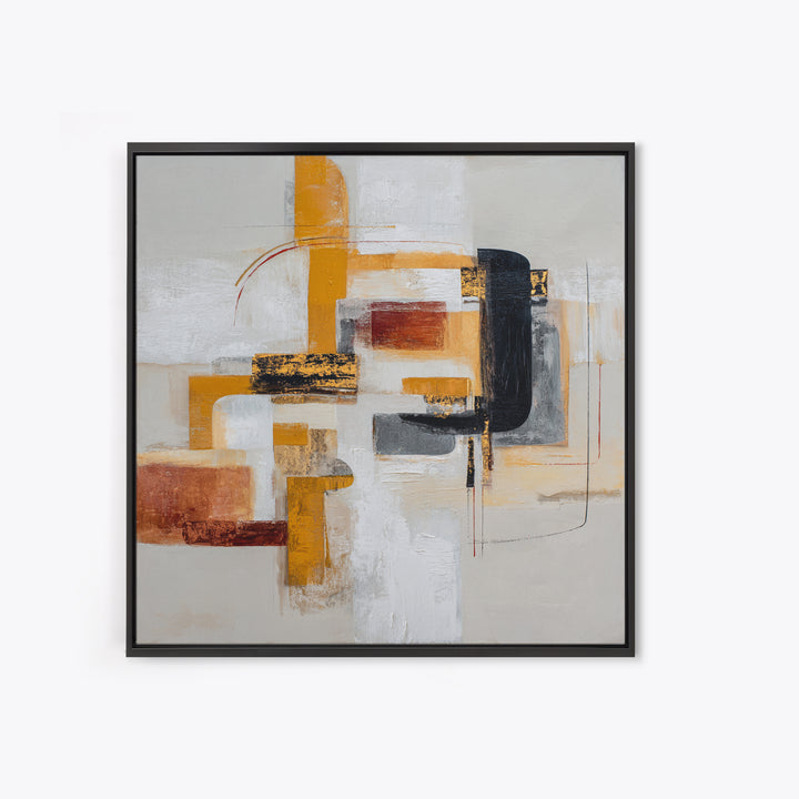 Statement Abstract with Bold Layered Brushwork Canvas Print, Wall Art, Room Decor, Living Room Decor, Abstract Art, WAL-1x1-25