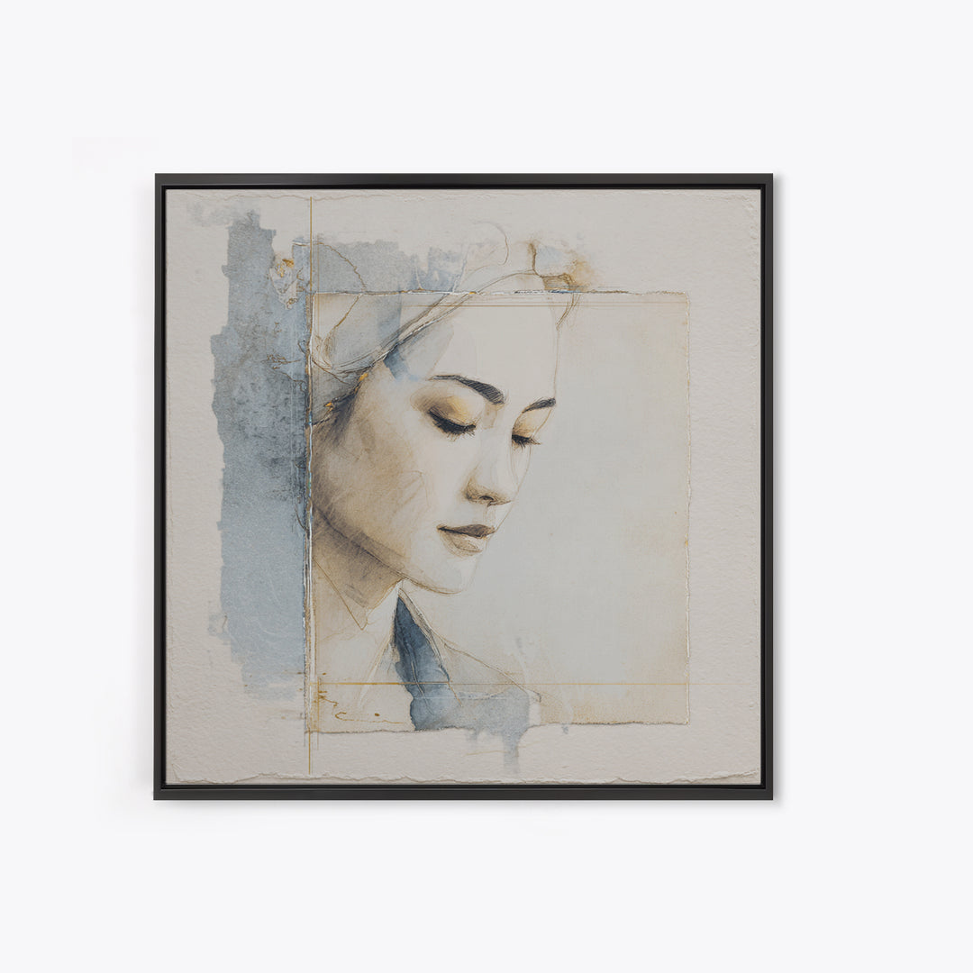 Minimal Line Portrait Canvas Print, Wall Art, Living Room Decor, Oil Painting, Minimalist Decor, Contemporary Art, WAL-1x1-30