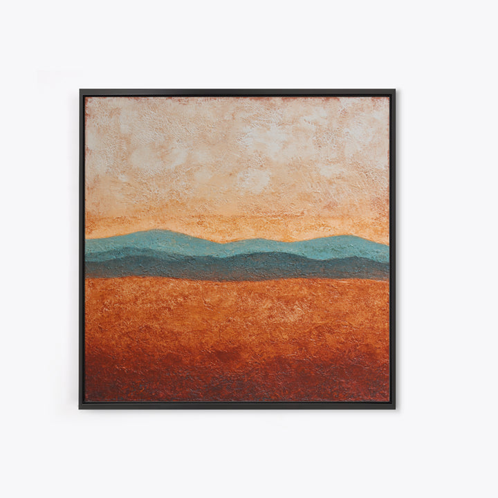 Desert Landscape in Warm Terracotta Tones Canvas Print, Wall Art, Wall Hanging, Living Room Decor, Fine Art, WAL-1x1-31