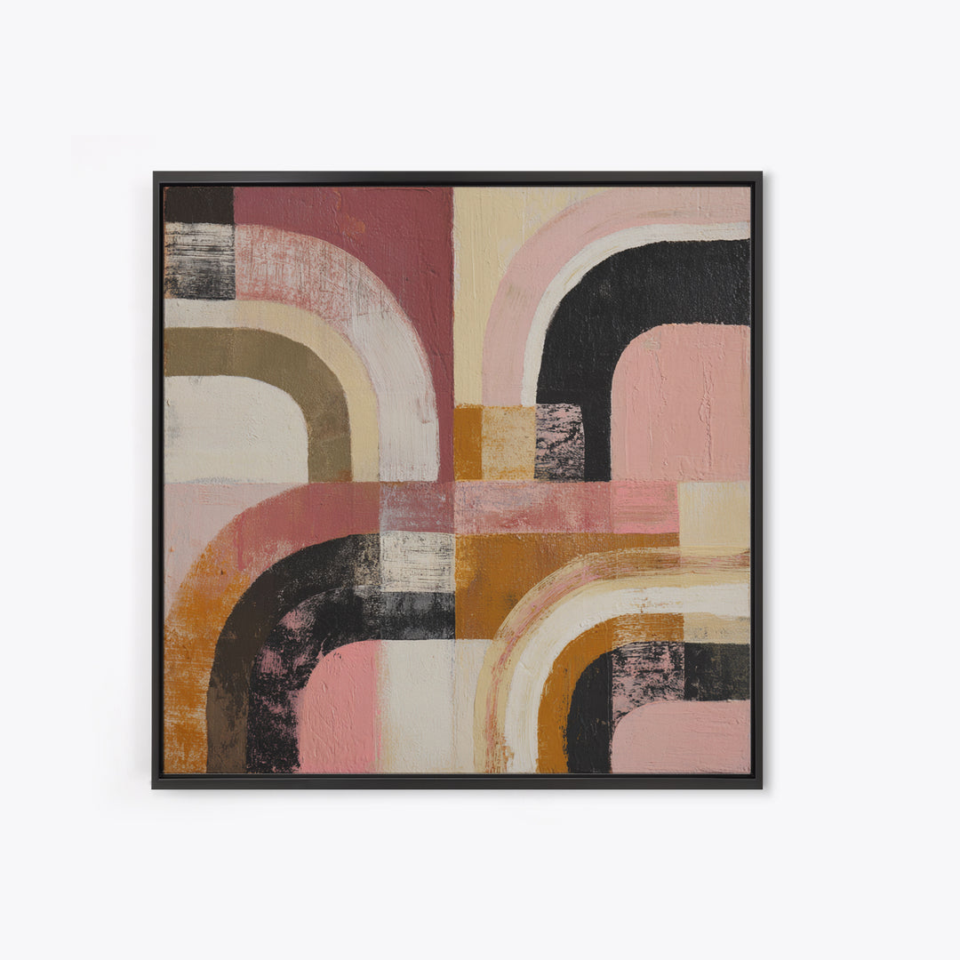 Statement Abstract with Bold Layered Brushwork Canvas Print, Wall Art, Room Decor, Living Room Decor, Abstract Art, WAL-1x1-49