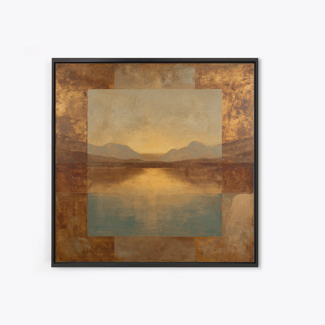 Desert Landscape in Warm Terracotta Tones Canvas Print, Wall Art, Abstract Wall Art, Living Room Decor, Watercolor Art, WAL-1x1-55