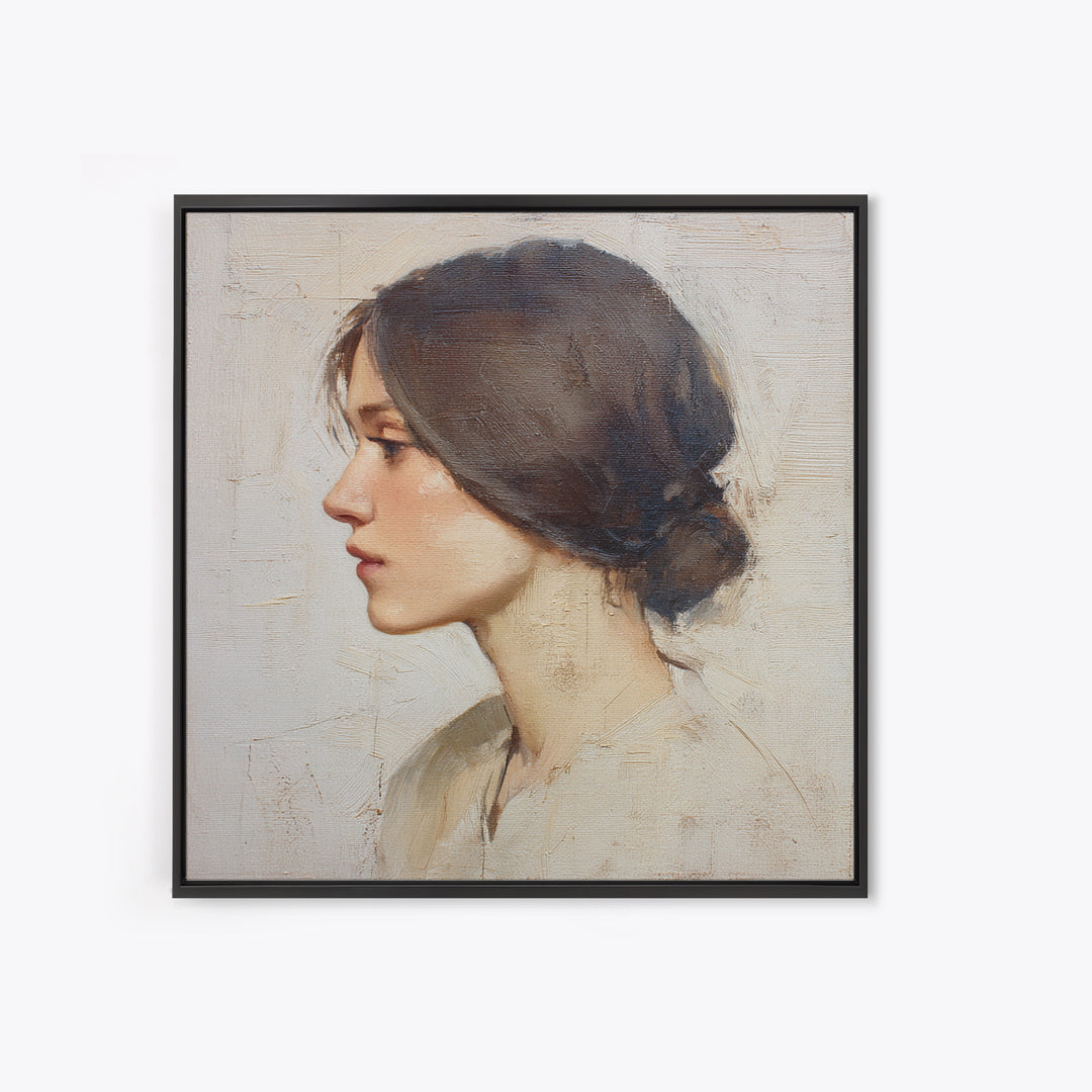 Minimal Line Portrait Framed Canvas Print, Wall Art, Abstract Art, Living Room Decor, Fine Art, Boho Decor, Luxury Decor, WAL-1x1-6
