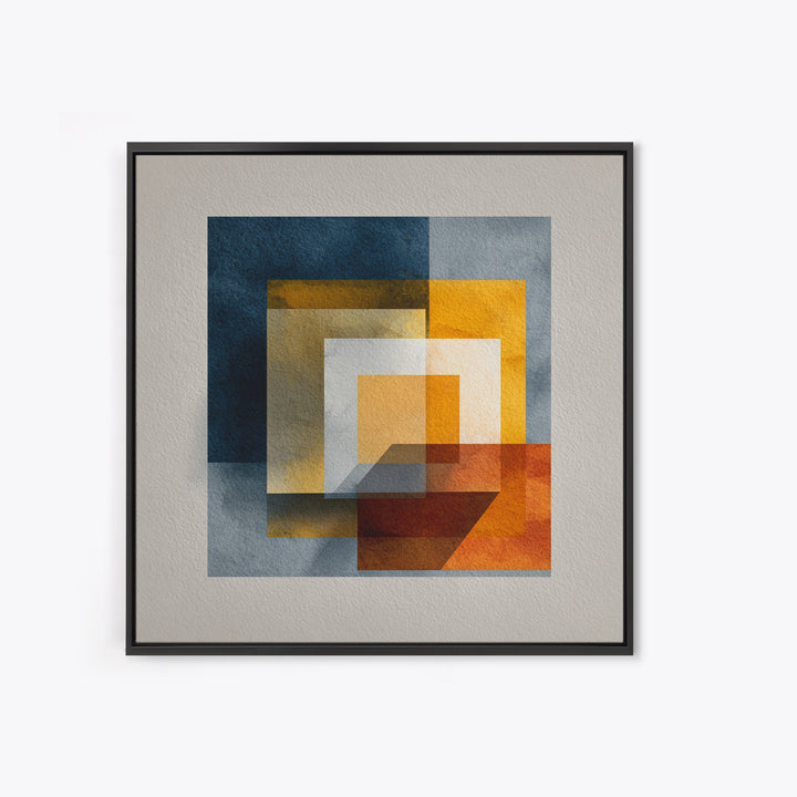 Modern Geometric Composition for Living Spaces Canvas Print, Wall Art, Textured Wall Art, Living Room Decor, Abstract Art, WAL-1x1-76