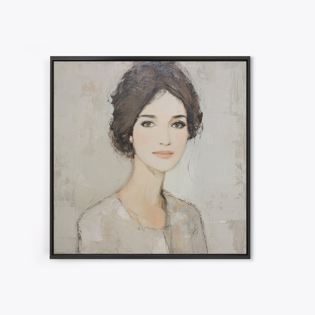 Minimal Line Portrait Framed Canvas Print, Wall Art, Statement Artwork, Living Room Decor, Fine Art, Wall Decor, WAL-1x1-78