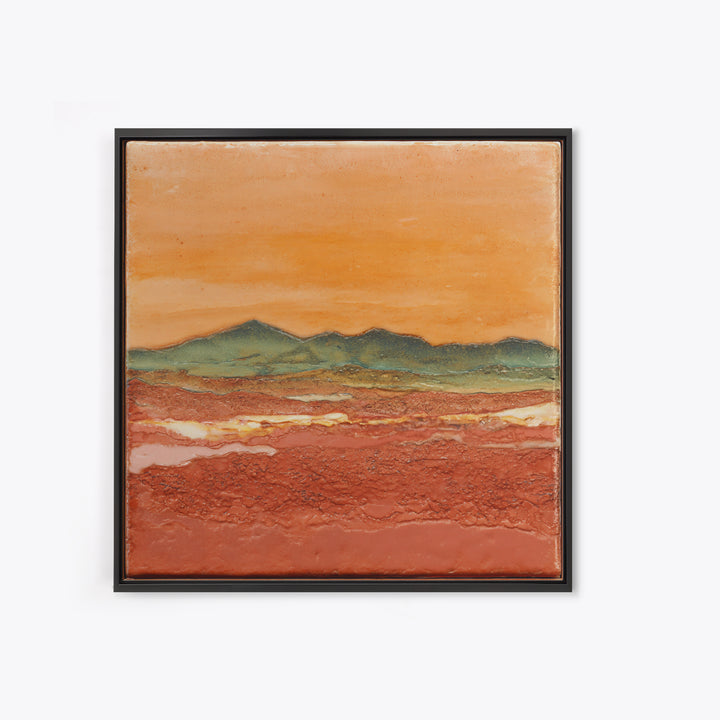 Desert Landscape in Warm Terracotta Tones Framed Canvas Print, Wall Art, Boho Decor, Living Room Decor, Fine Art, WAL-1x1-79