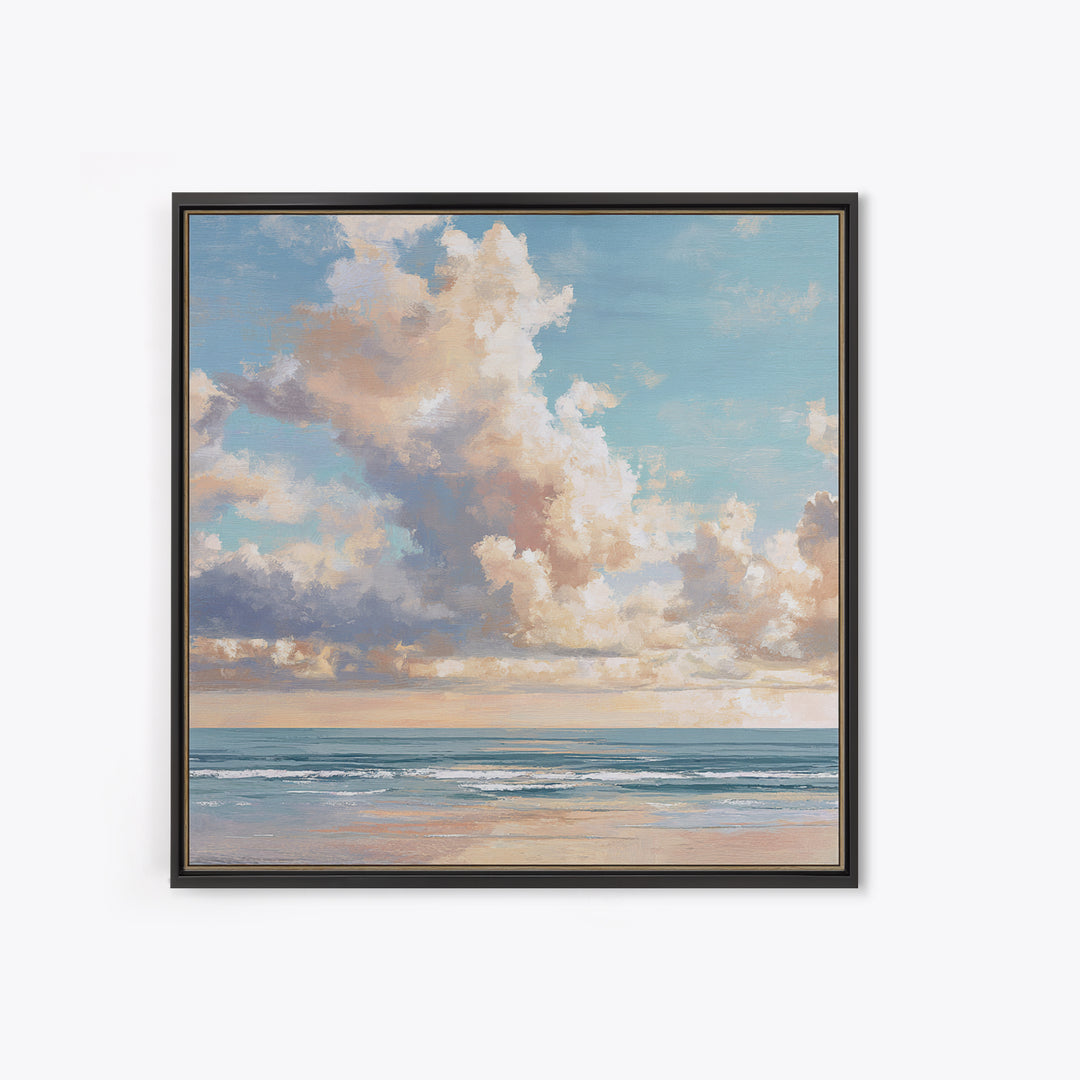 Classic Seascape with Dramatic Clouds Canvas Print, Wall Art, Art, Living Room Decor, Fine Art, Wall Clock, Large Wall Art, WAL-1x1-99