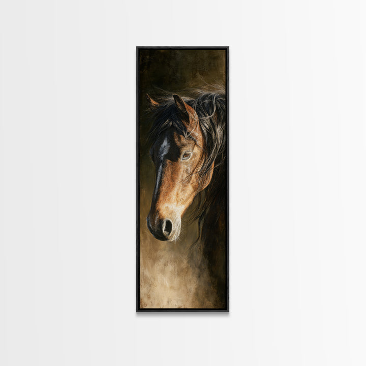 Wild Horse Portrait Canvas Print, Wall Art, Abstract Wall Art, Living Room Decor, Fine Art, Contemporary Art, WAL-1x3-1