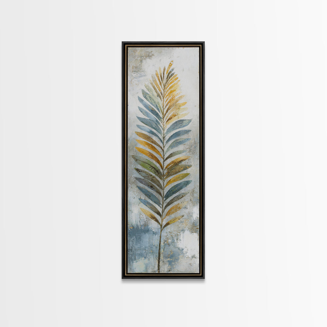 Tropical Palm Leaf Painting Framed Canvas Print, Wall Art, Canvas, Living Room Decor, Watercolor Art, Canvas Wall Art, WAL-1x3-52