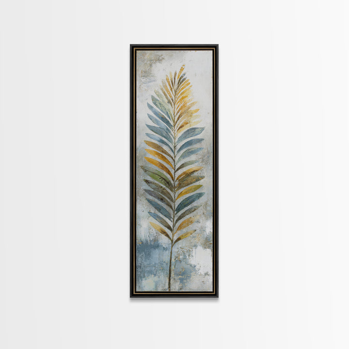 Tropical Palm Leaf Painting Framed Canvas Print, Wall Art, Canvas, Living Room Decor, Watercolor Art, Canvas Wall Art, WAL-1x3-52