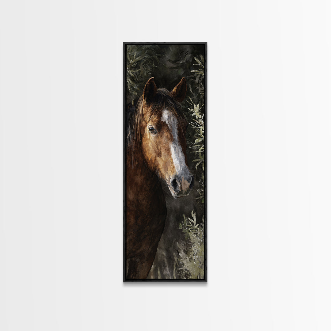 Wild Horse Portrait Canvas Print, Wall Art, Metal Wall Art, Living Room Decor, Fine Art, Digital Print, Wood Wall Art, WAL-1x3-73